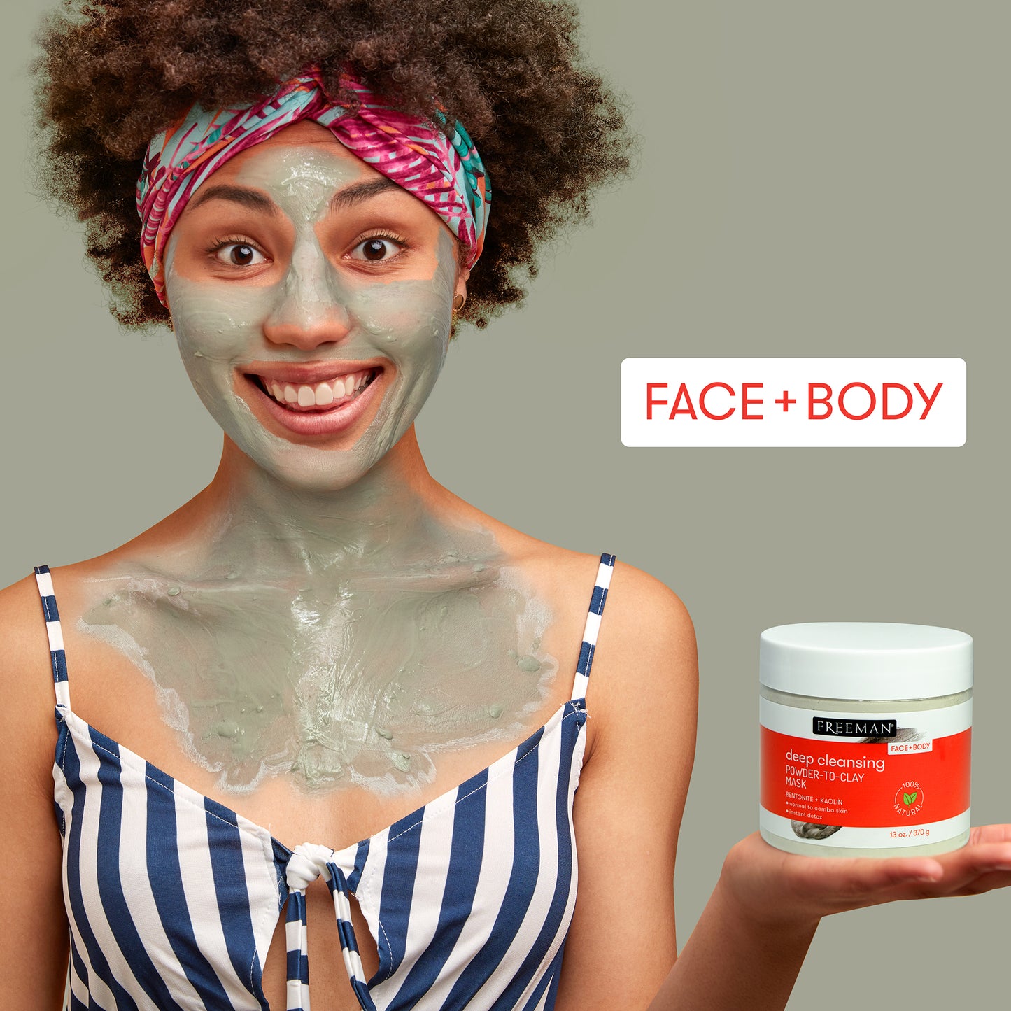 Freeman Beauty Deep Cleansing Powder-to-Clay Face & Body Mask 370g