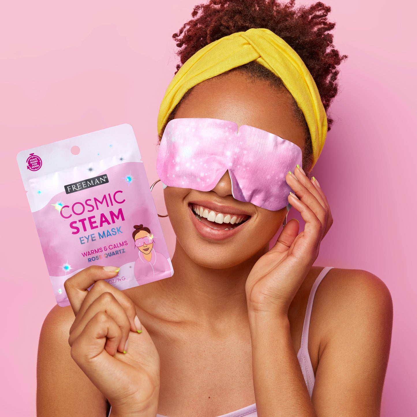 Freeman Beauty Cosmic Steam Eye Mask in Relaxing Rose Quartz
