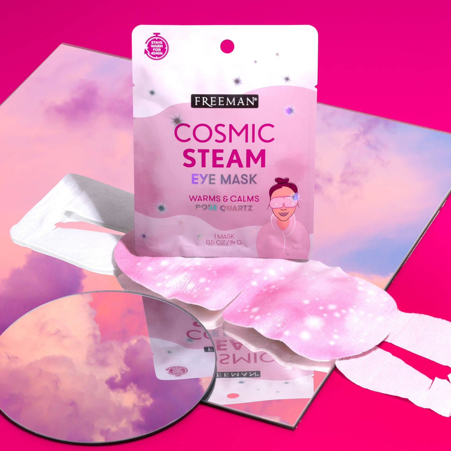 Freeman Beauty Cosmic Steam Eye Mask in Relaxing Rose Quartz