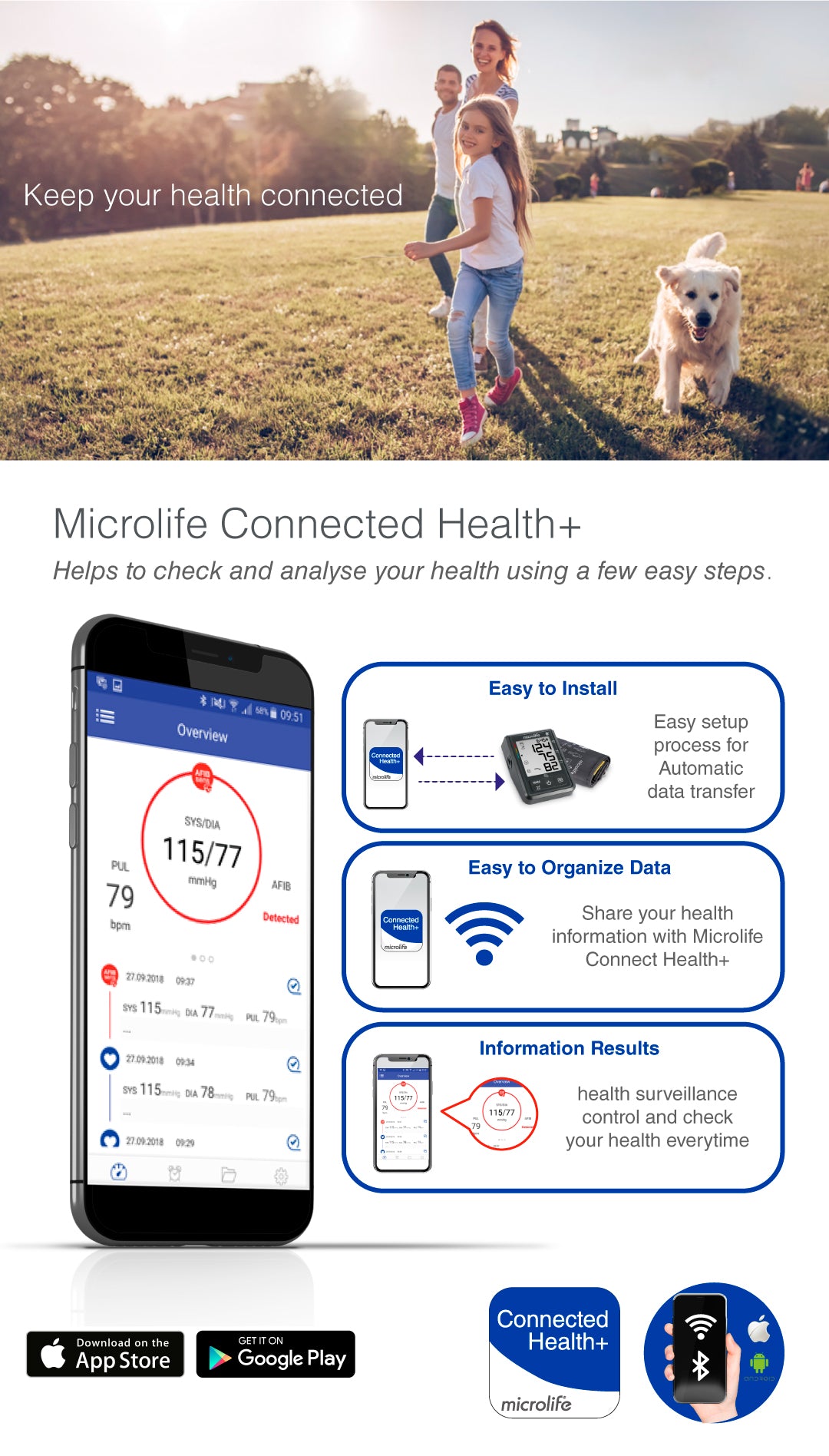Microlife Bluetooth® Blood Pressure Monitor BP B3 BT