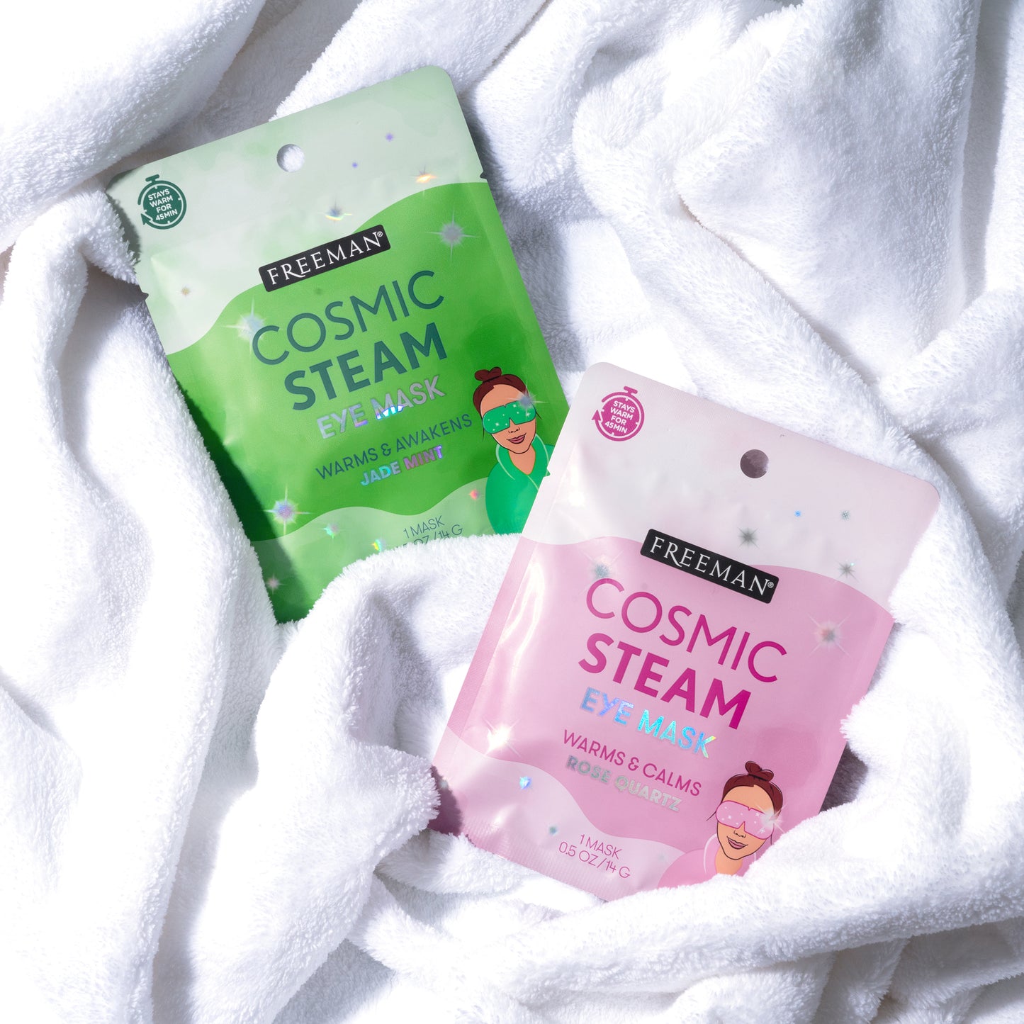 Freeman Beauty Cosmic Steam Eye Mask in Relaxing Rose Quartz