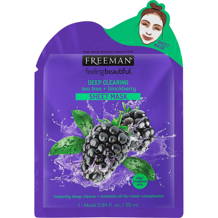 Freeman Beauty Deep Clearing Tea Tree + Blackberry Sheet Mask