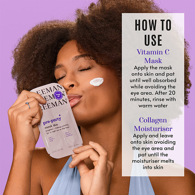Freeman Beauty Pre-Party Bright + Makeup Priming Mask Duo