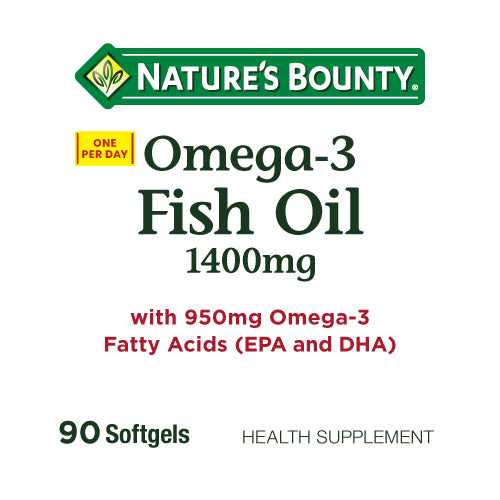 Nature's Bounty Omega-3 Fish Oil 1400mg (90 Softgels)