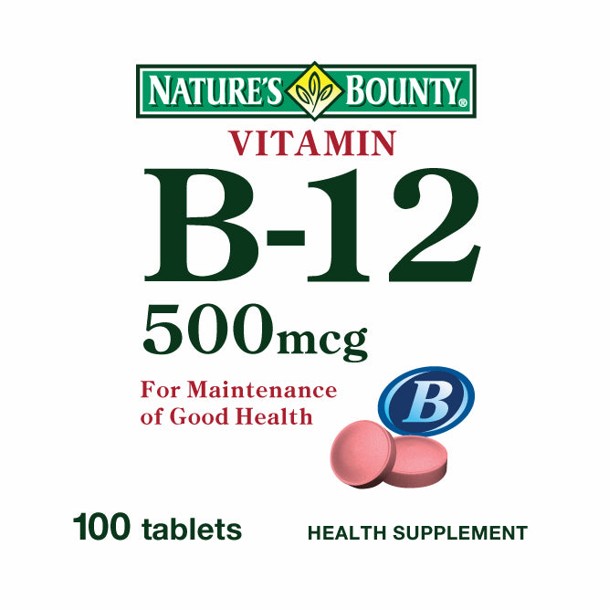 Nature's Bounty Vitamin B12 500mcg 100's