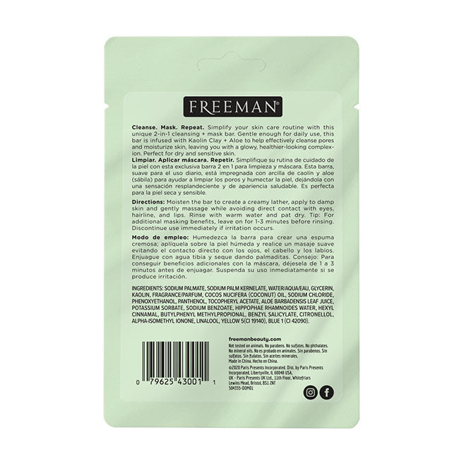 Freeman Beauty Cleansing Mask Bar Hydrating Aloe 70g
