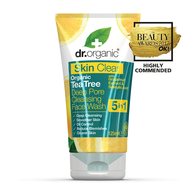 dr. Organic Skin Clear Tea Tree Deep Pore Cleansing Face Wash 125ml