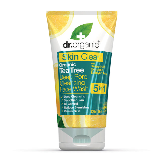 dr. Organic Skin Clear Tea Tree Deep Pore Cleansing Face Wash 125ml