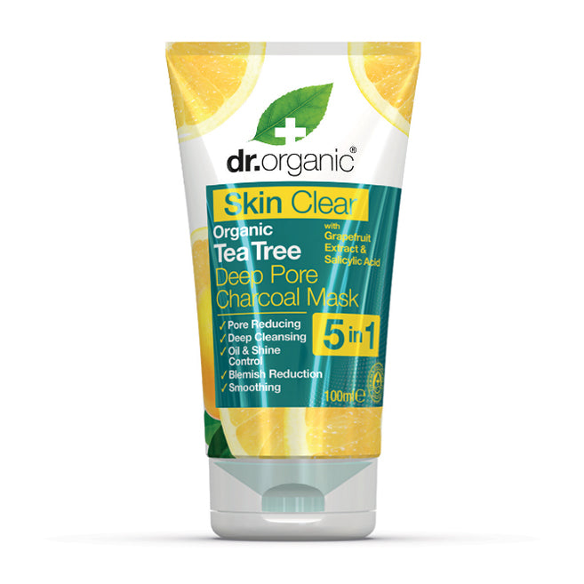 dr. Organic Skin Clear Tea Tree Deep Pore Charcoal Mask 100ml