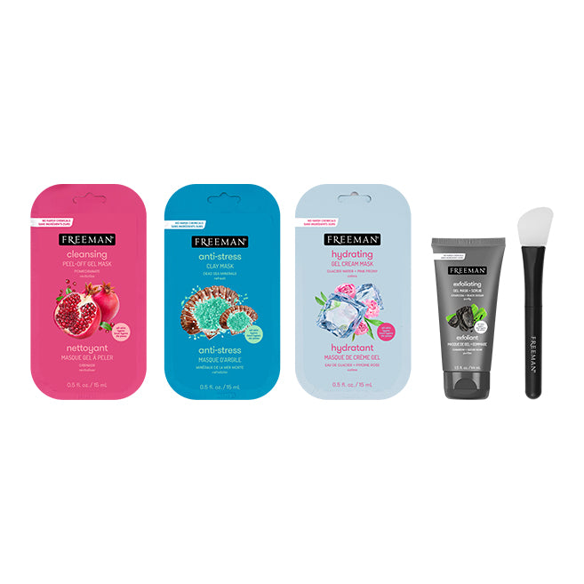 Freeman Beauty Refresh + Glow 5 Piece Face Mask Kit Limited Edition Set